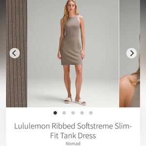 Lululemon Ribbed Softstreme Slim-Fit Tank Dress Nomad size 8